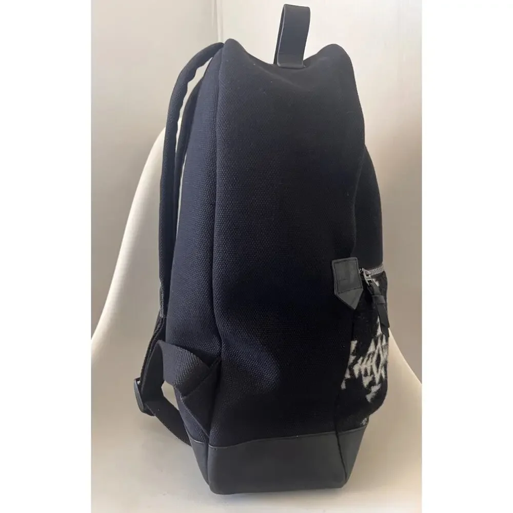 Pendleton Rock Point Backpack Black Canvas Wool Jacquard Daypack Travel Bag